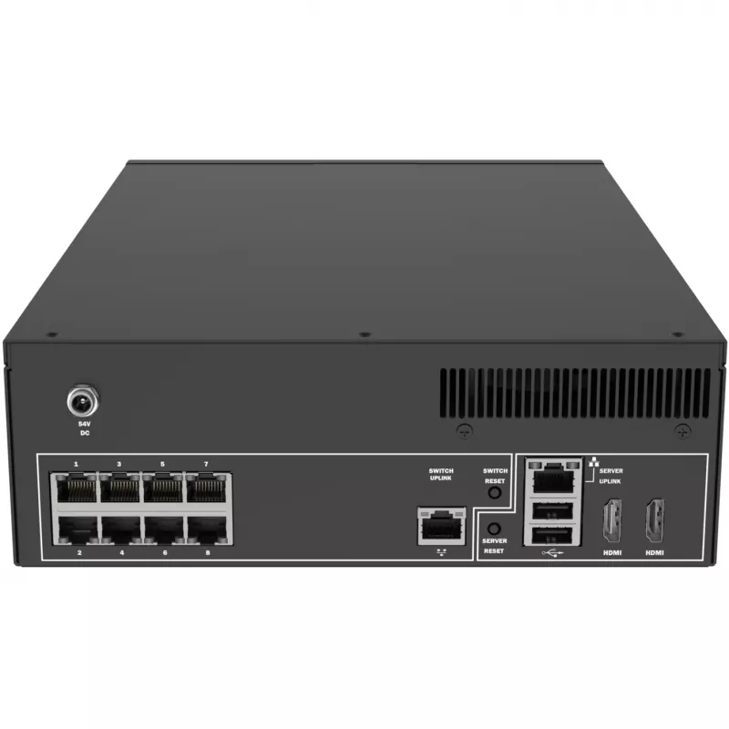 Verkkovideotallennin - 8 IP-kanavaa - 4 TB HDD - PoE-kytkin - HDMI - USB 3.2
