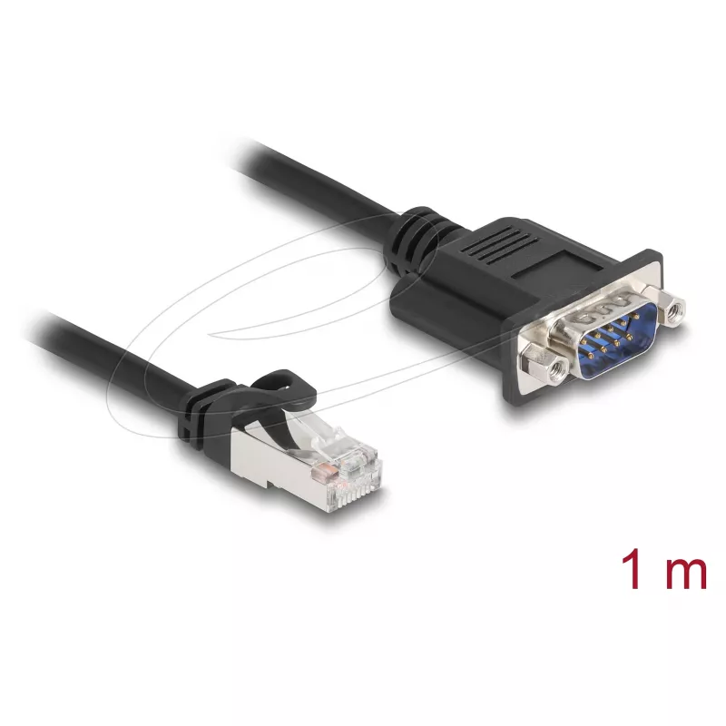 DeLOCK 64351 CAN-väyläkaapeli RJ45-pistoke - D-Sub 9-napainen pistoke, Cat.5e STP, 1 m, musta