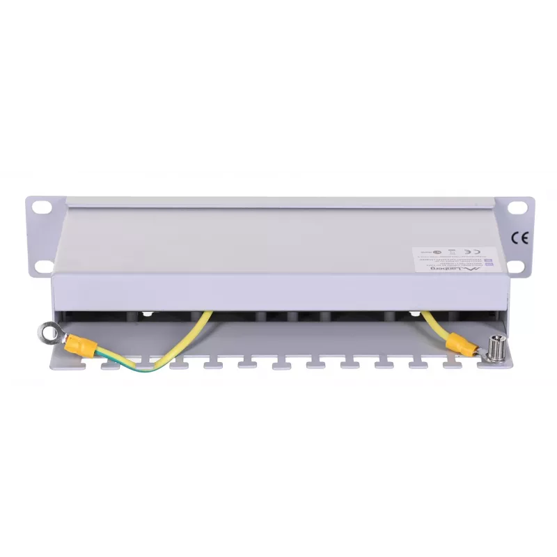 Patch-paneeli LANBERG PPF6-9012-S, 12-portti, metalli, harmaa, 1HE, 215×130×44.5 mm