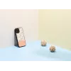 Man and Wood -suojakotelo iPhone 12 / 12 Pro – vaaleanpunainen kukka mustalla
