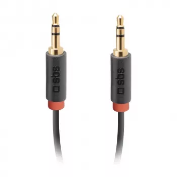 SBS TECABLE35KR - audiokaapeli - mini-phone stereo 3,5 mm uros - mini-phone stereo 3,5 mm uros - 1,5 m - musta (TECABLE35KR)