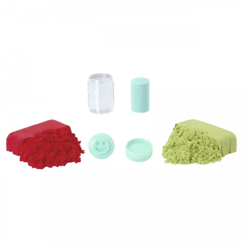 Kinetic Sand Wonder Factory Never Dry Sand Bag, punainen limenvihreä