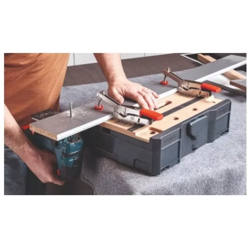 Kiristyspuristin BESSEY STC-S-MFT musta punainen hopea puu 14 kpl