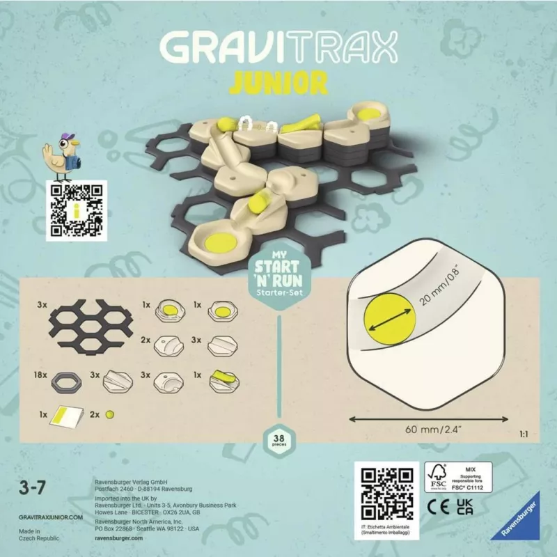 Ravensburger GraviTrax Junior aloituspaketti S Start & Run kuulirata lelu (27531)
