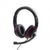 Langallinen pelikuulokemikrofoni GEMBIRD MHS-03-BKRD — binaural, korvan peittävä, 3,5 mm, 1,8 m kaapeli, punainen/musta