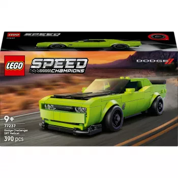 Rakennusleluauto LEGO Speed Champions Dodge Challenger SRT Hellcat 77237 — 390 osaa, 1 minifiguuri, ikäsuositus 9+