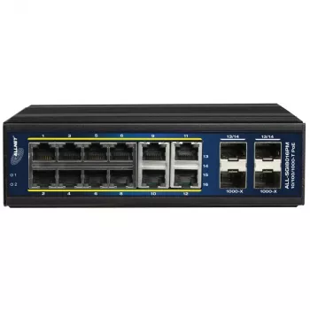 Hallittava kytkin ALLNET ALL-SGI8016PM L2+/L3 12x Gigabit Ethernet PoE