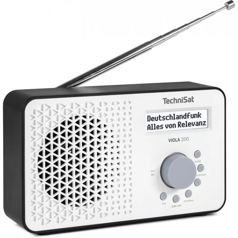 TechniSat VIOLA 200 DAB+ digitaalinen radiokello, valkoinen/musta