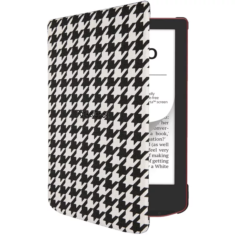 Folio-kotelo 6 inch e-kirjanlukijalle PocketBook Shell — musta/valkoinen, 112 × 160 × 12,5 mm