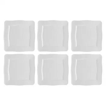 Neliömäinen ruokalautanen LA PORCELLANA BIANCA Florentina White 26,5 cm — 6 kpl:n pakkaus