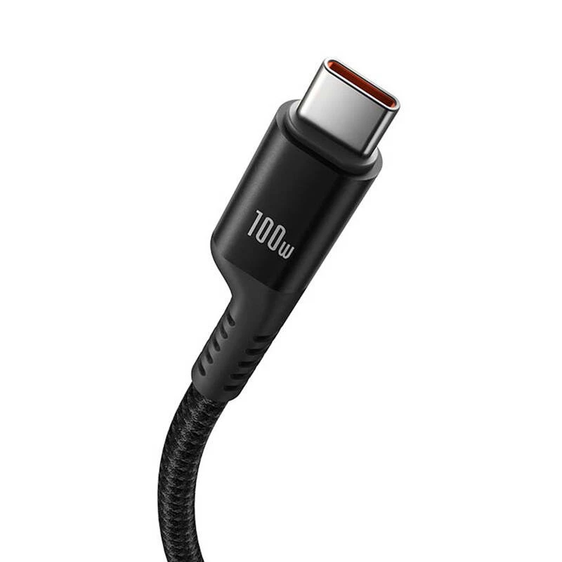 Baseus Fish-Eye USB-C–USB-C-pikalatauskaapeli 1 m 100 W musta