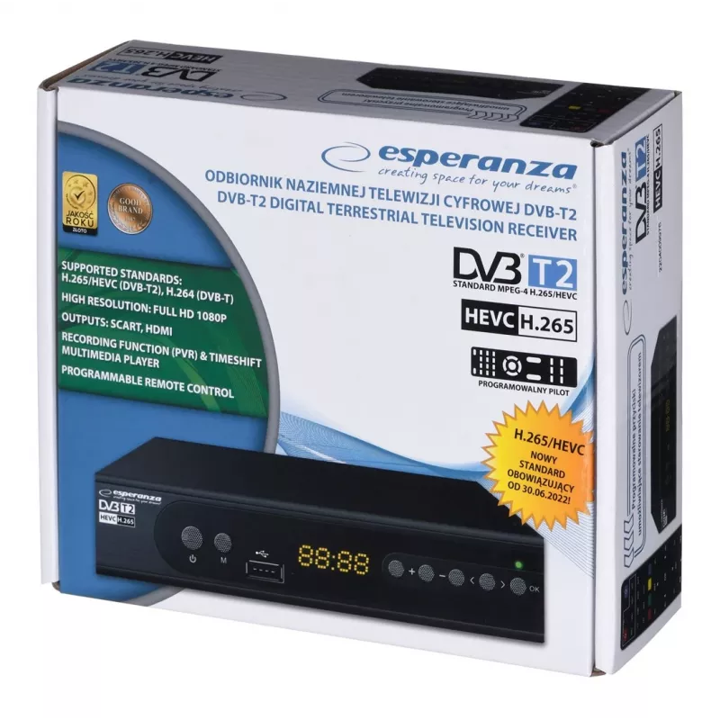 Dekooderi viritin TV DVB-T2 Hevc H.265 kaapeli HDMI