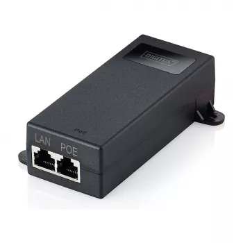 PoE++-injektori DIGITUS DN-95104-1 — Gigabit Ethernet 802.3bt, 60 W, 55 V, 100 m, musta