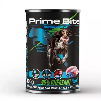 PRIME BITE Monoprotein fasaani ja marjat - märkäruoka koirille - 400 g