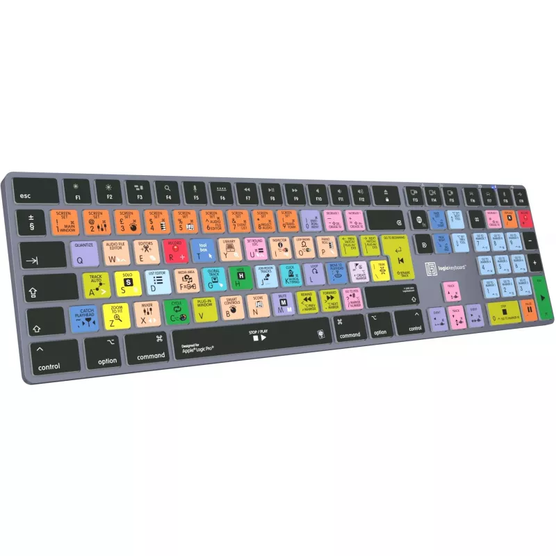 Näppäimistö LogicKeyboard Apple Logic Pro X2 Titan DE Mac — LKB-LOGXP2-TM-DE, saksalainen asettelu