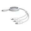 Pikalatauskaapeli 3in1 Baseus Free2Draw USB-C - USB-C/Lightning/Micro 100W, 1,1m (valkoinen)