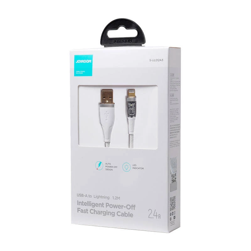 USB-A–Lightning-kaapeli Joyroom S-UL012A3 2,4 A 1,2 m valkoinen