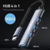 USB-keskitin QOLTEC 53792, USB-C 3.1 4 porttiin (USB 3.0 x1, USB 2.0 x3)