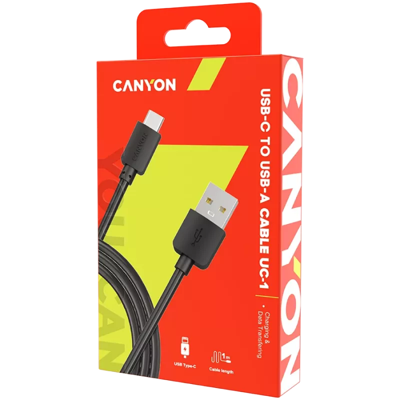 CANYON UC-1 -kaapeli USB-C 5W 1 m musta