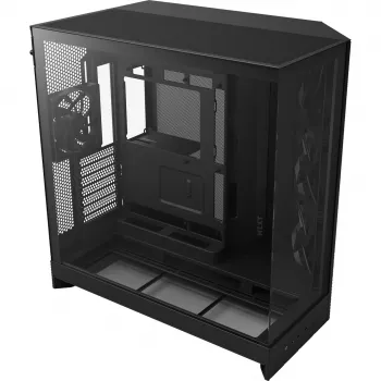 NZXT H9 Air Flow (2025) suuri kaksikammioinen Mid Tower -kotelo - musta