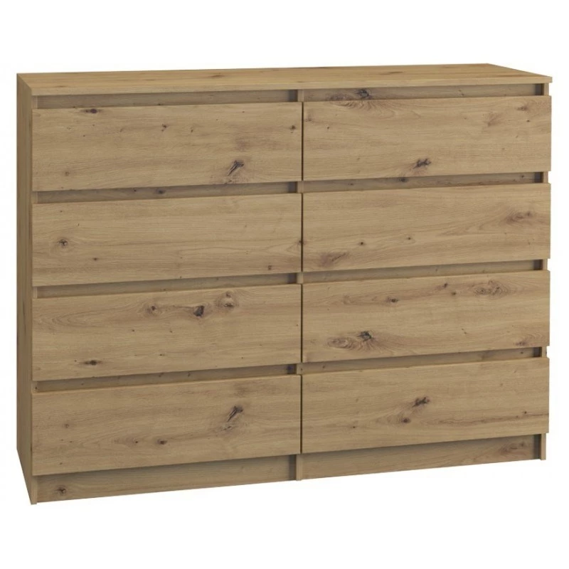 Kommode Topeshop M8 120 ARTISAN tammi 8 laatikkoa