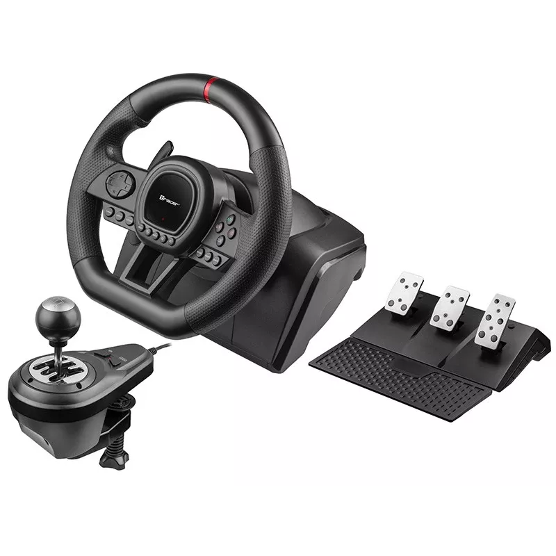 Tracer SimRacer Manual Gearbox 6in1 -ohjauspyörä polkimilla ja vaihteenvalitsimella, PC/PS4/PS3/Xbox One/Xbox 360/Switch