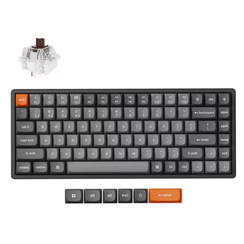 Keychron K2 Max -näppäimistö yleismalli RF Wireless QWERTY englanti musta harmaa 75 % mekaaninen