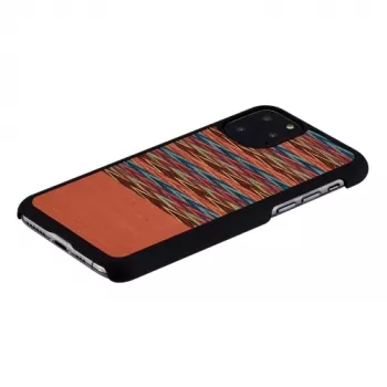 Älypuhelinkotelo man and wood iPhone 11 Pro – ruskea ruutukuvio mustalla reunalla