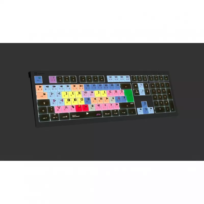 Logickeyboard Avid Media Composer ASTRA 2 taustavalaistu näppäimistö Mac ranska (LKB-MCOM4-A2M-FR)