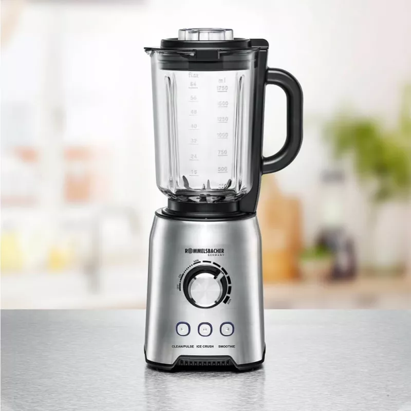 Pöytäsekoitin Rommelsbacher MX 1250 — 1200 W, 1,75 l lasikannu, ruostumaton teräs