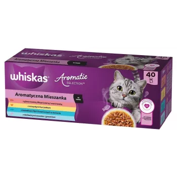 Whiskas Aromatische Auswahl Mix - märkäruoka kissoille - 40 x 85 g pussia, aikuiset kissat, 83,6 % kosteus