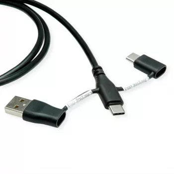 ROLINE USB 2.0 -kaapeli Type-C ST/ST datanestoadaptereilla A ja C - kaapeli - digitaali/data