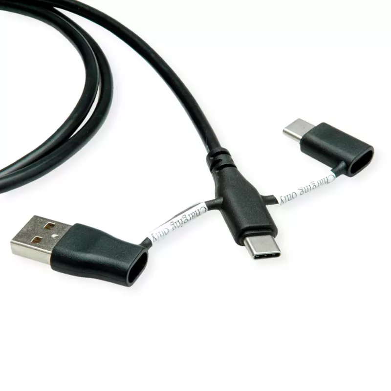 ROLINE USB 2.0 -kaapeli Type-C ST/ST datanestoadaptereilla A ja C - kaapeli - digitaali/data