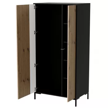 Vaattekaappi cama meble Cama v, musta runko, 4 hyllyä, 900×550×1840 mm