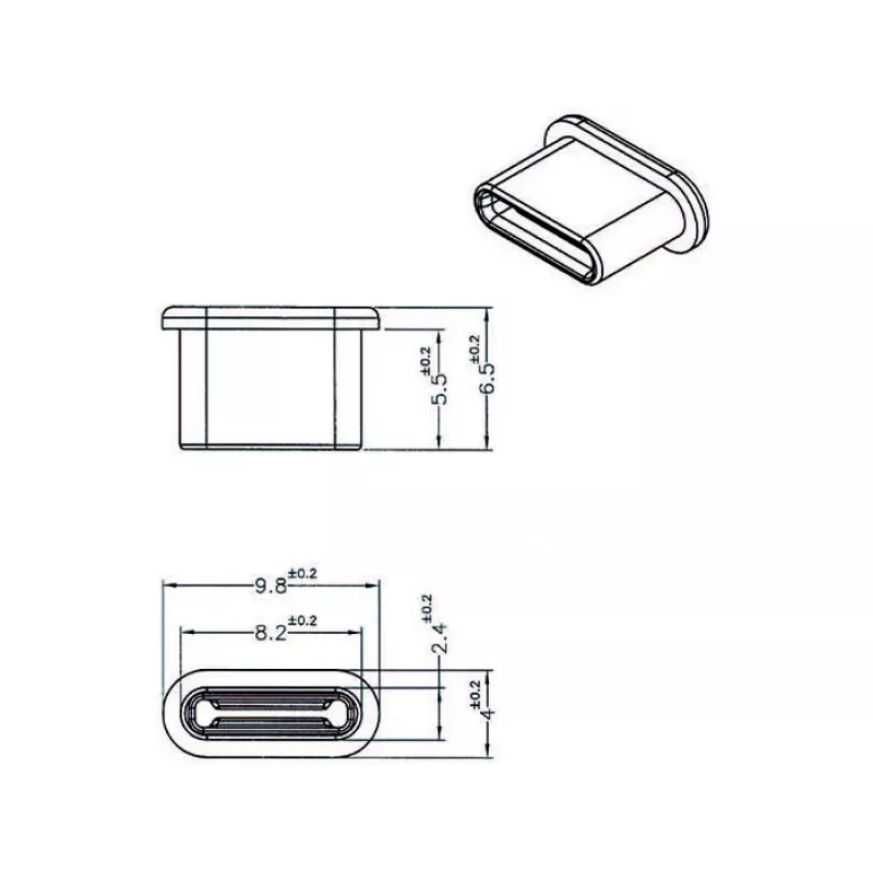 Liitinsuojus DeLOCK 64014 USB Type-C musta 10 kpl
