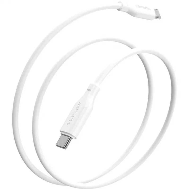 4smarts USB-C / USB-C -silikonikaapeli High Flex 60W 1,5 m valkoinen