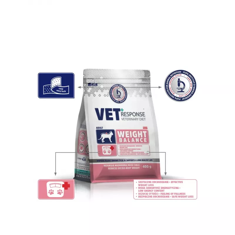 VET RESPONSE Weight balance - kuivamuona kissoille - 400 g