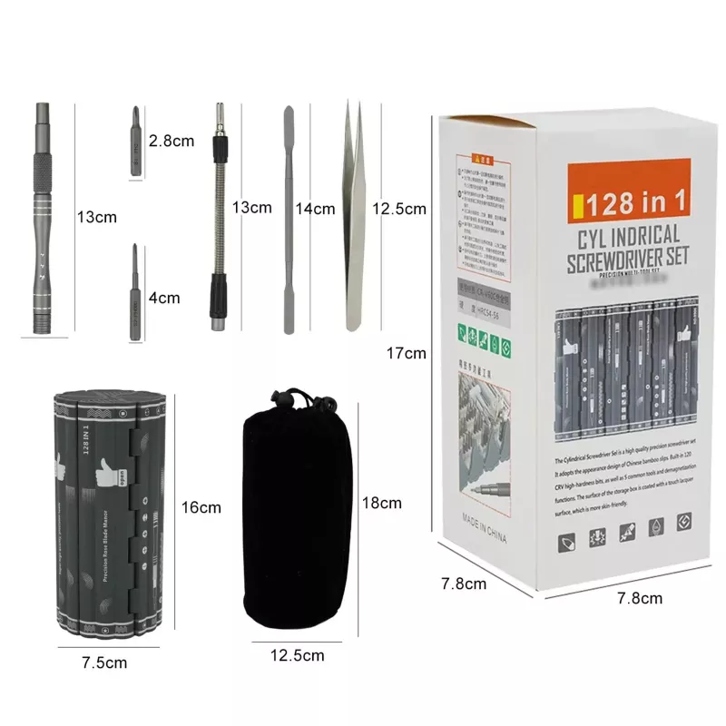Tarkkuusruuvimeisselisarja Extralink EX.21465 — magneettinen 128-in-1 bits-sarja