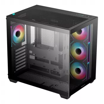 PC-kotelo DeepCool CG530 4F Midi Tower musta — karkaistu lasi, ATX/ITX/Micro ATX, 3x120mm tuuletin, USB-C