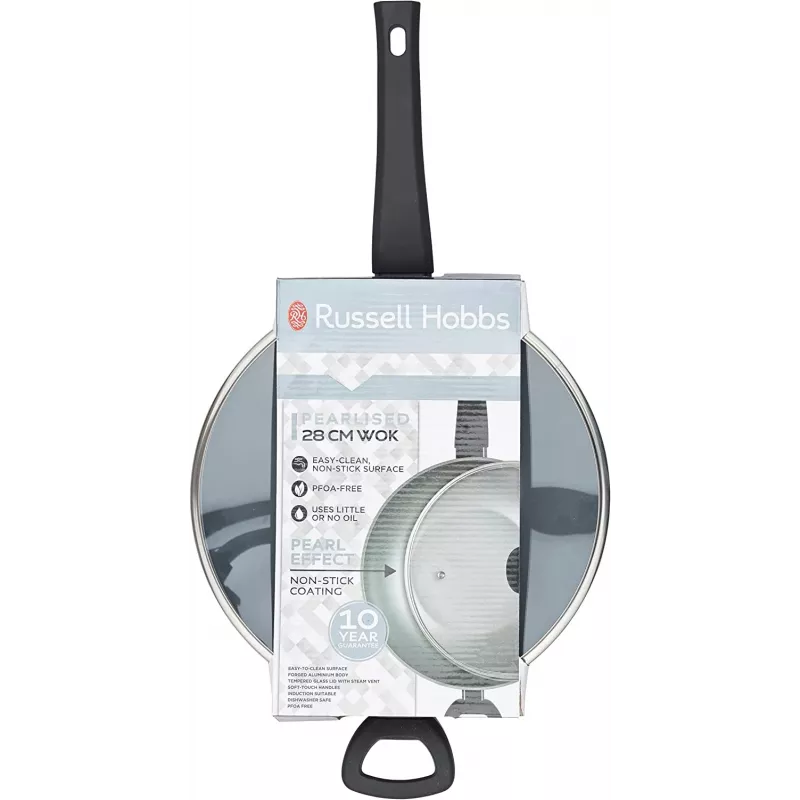 Wok-pannu Russell Hobbs RH01709EU 28 cm helmiäispinnoitettu, tarttumaton keittopannu