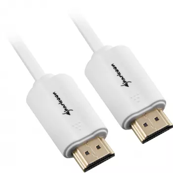 HDMI-kaapeli uros > uros (valkoinen, 2 metriä, HDMI 4K)