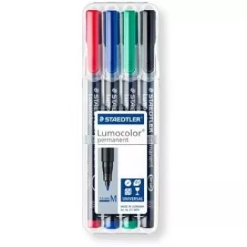 Pysyvä merkkiaine Staedtler Lumocolor 317 WP4 musta, sininen, vihreä, punainen