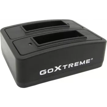 GoXtreme Dual Vision 4K akkulatausasema – kaksipaikkainen laturi actionkamera-akuille, malli 01492