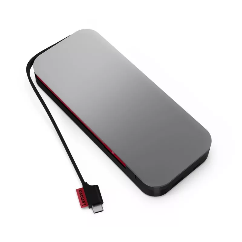 Lenovo Go USB-C kannettavan varavirtalähde (20 000 mAh), litiumioni, musta-harmaa, USB Type-A ja Type-C
