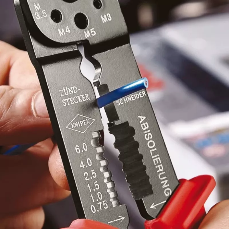 Knipex 97 21 215 B puristustyökalu musta, sininen, punainen