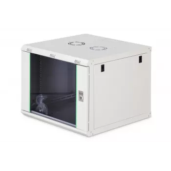 Seinäkiinnitteinen 19 tuuman räkkikaappi DIGITUS Dynamic-N DN-37106 — 9U, 600x600 mm, IP20, avainlukko