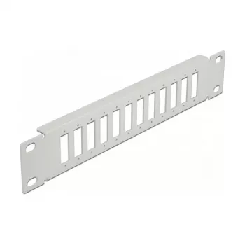 Kuitu-kytkentäpaneeli DeLOCK 10 inch 12 porttia SC Duplex LC Quad 1U harmaa