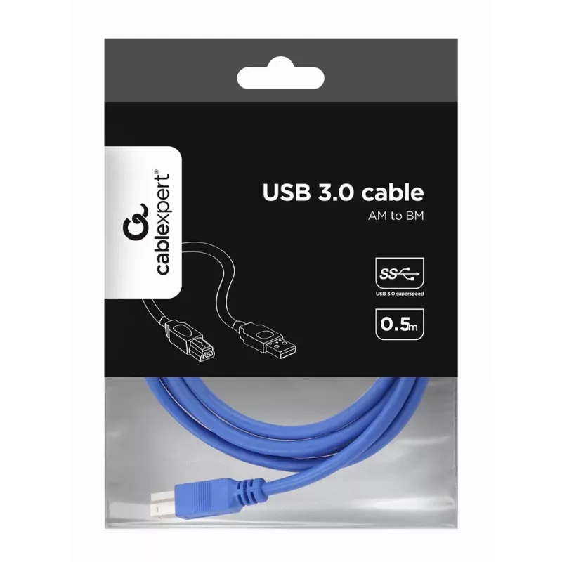 Gembird - USB-kaapeli - USB Type-A (uros) USB Type-B (uros) - USB 3.0 - 1,8 m - valettu - sininen