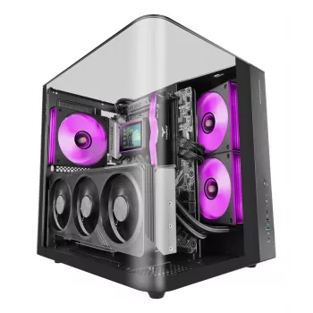 PC Midi Tower -kotelo TACENS Mars Gaming MC-INFINIOLITE, musta, karkaistu lasi, tukee ATX/Micro-ATX/Mini-ITX, 120 mm tuuletin