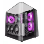 PC Midi Tower -kotelo TACENS Mars Gaming MC-INFINIOLITE, musta, karkaistu lasi, tukee ATX/Micro-ATX/Mini-ITX, 120 mm tuuletin